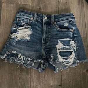 American Eagle Outfitters Blue Jean Shorts Distressed Design